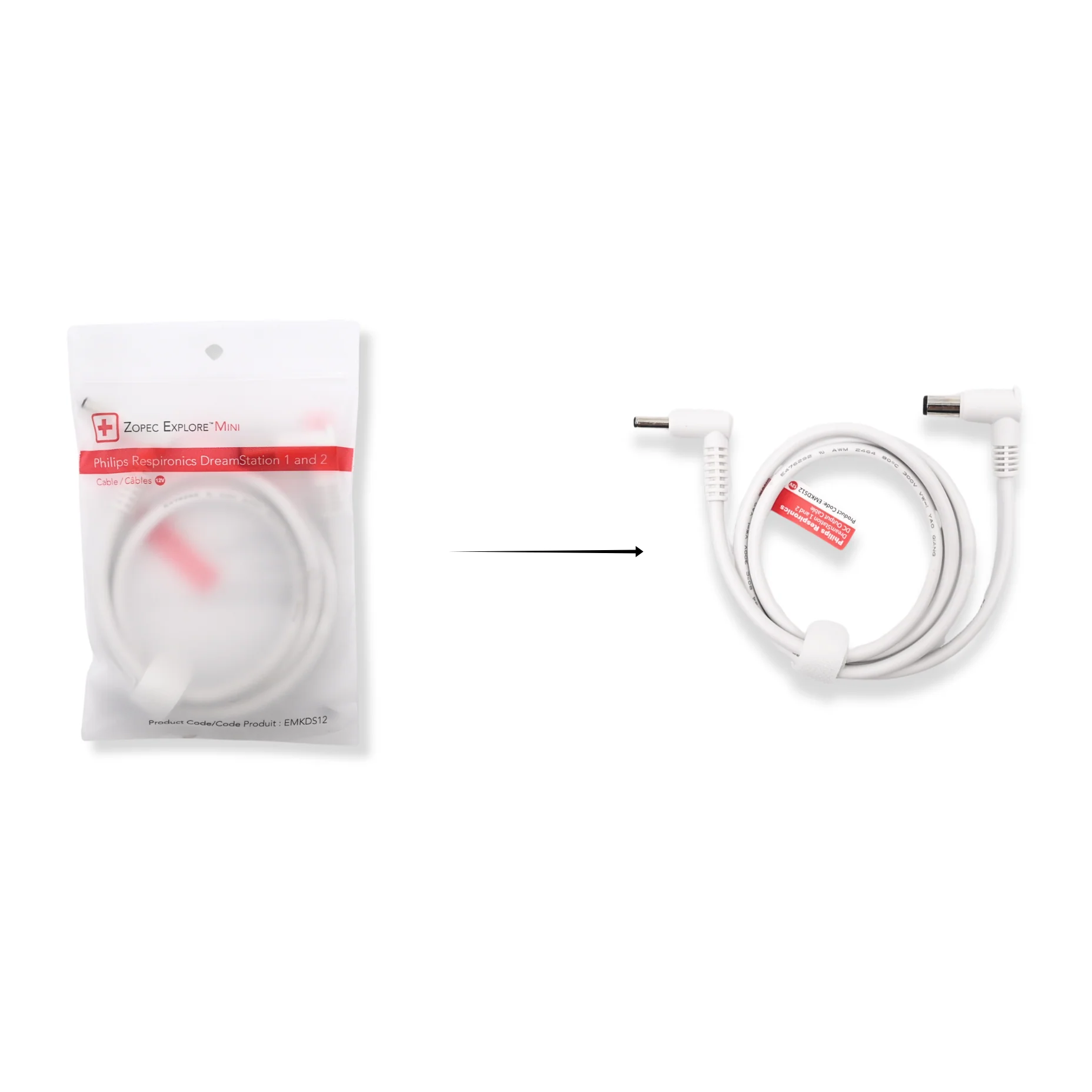 Respironics Dreamstation 1 & 2 Cable Kit for Zopec Explore Mini - Image 2